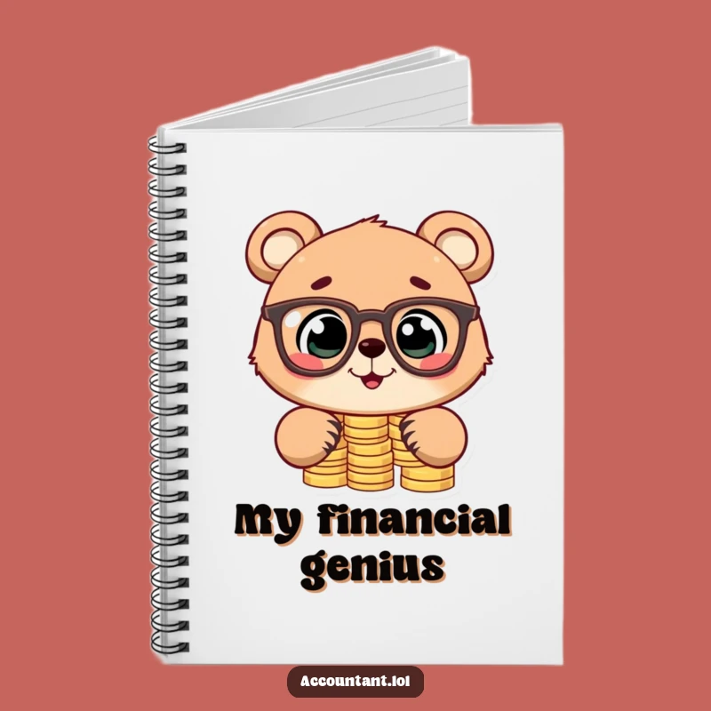 Funny Bear Cub Stacking Coins Notebook: Cute Financial Planner Journal