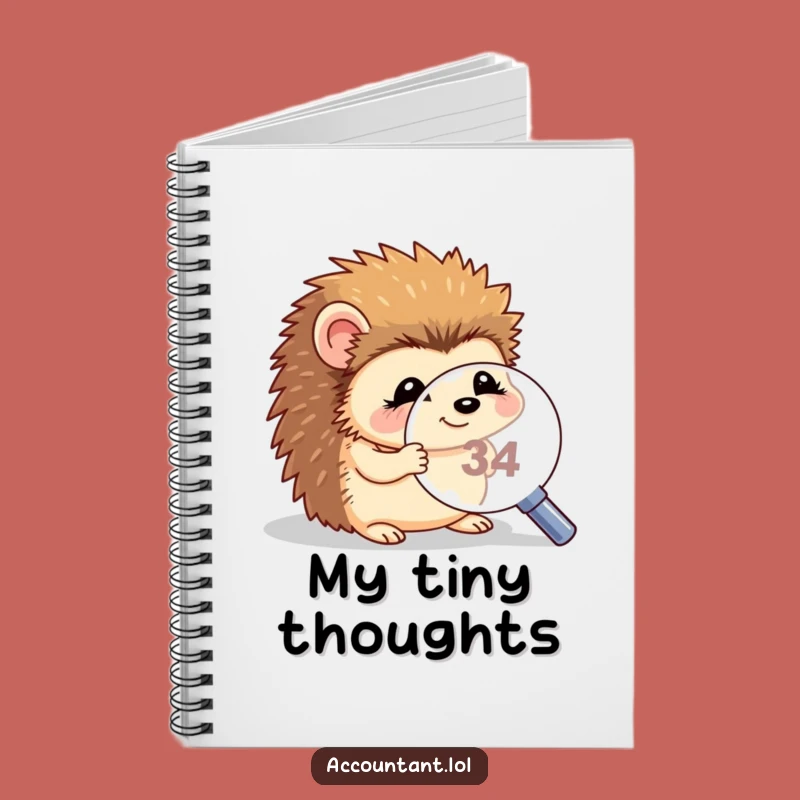Funny Hedgehog Magnifying Notebook - Giggling Critter Journal