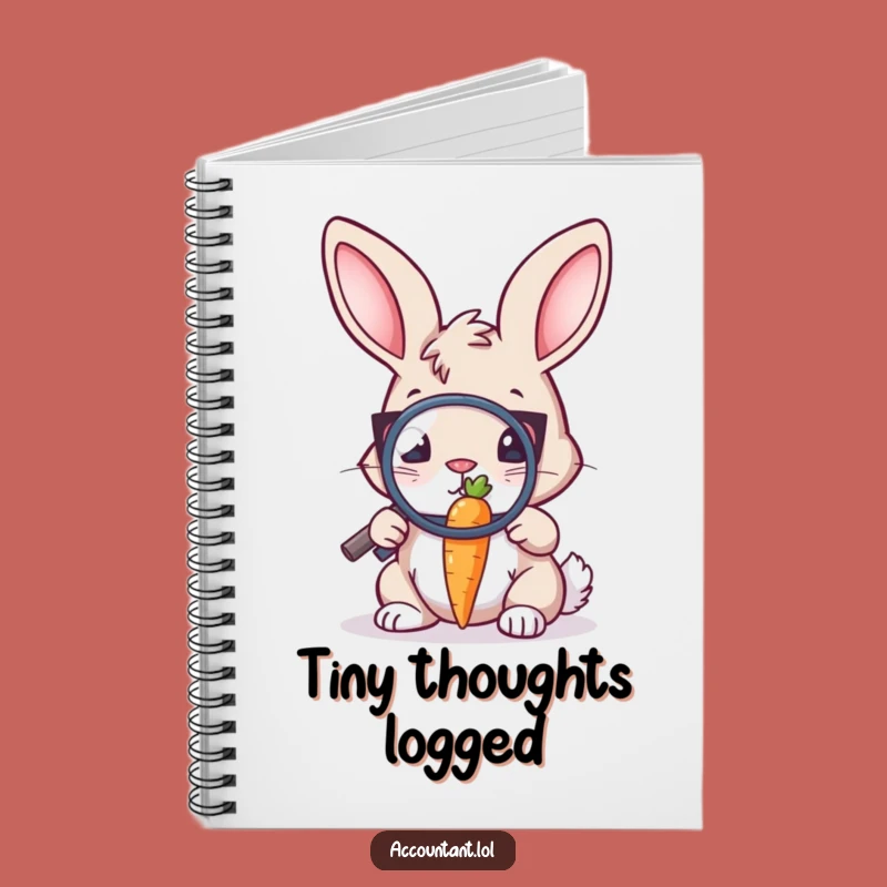 Funny Bunny Auditor Notebook - Magnifying Glass Carrot Journal Gift