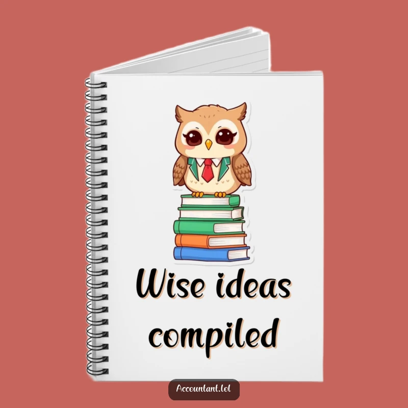Funny Owl Accountant Notebook - Wise Book Pile Journal Gift