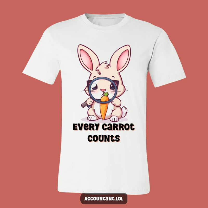 Funny Bunny Auditor T-Shirt - Magnifying Glass Carrot Search Tee Gift