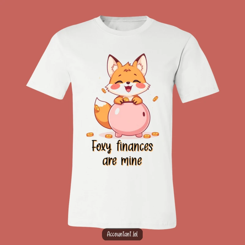 Funny Fox Piggy Bank T-Shirt: Joyful Saver - Cute Gift!