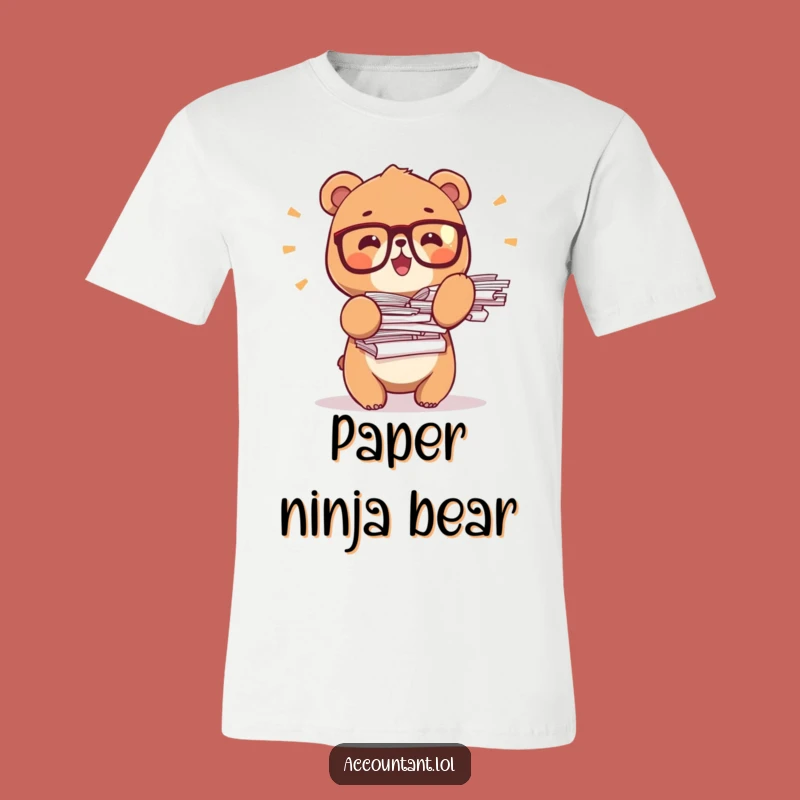 Funny Bear Office T-Shirt: Adorable Tiny Glasses Bear, Ideal Gift