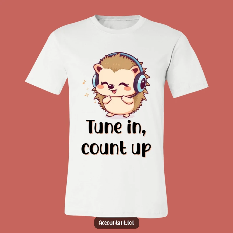 Funny Hedgehog Headphones T-Shirt: Hilarious Gift for Music & Math Fans