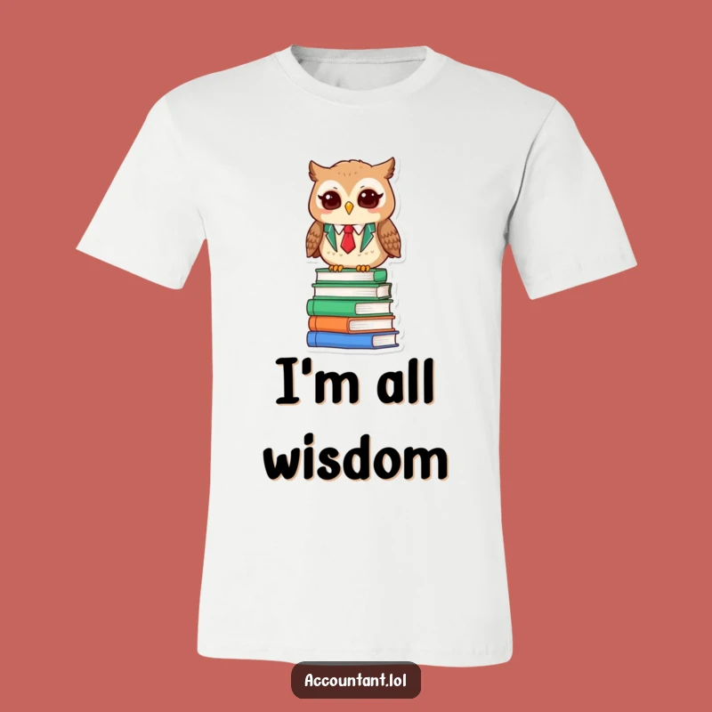 Funny Owl Accountant T-Shirt - Satisfied Book Perch Tee Gift