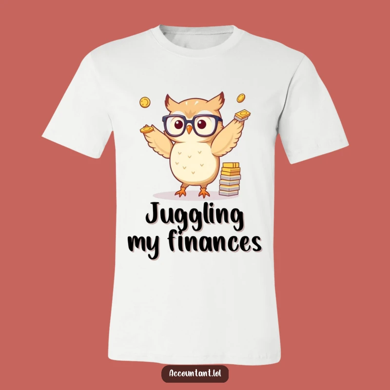 Funny Owl Juggling Coins T-Shirt: Smart Financial Tee, Perfect Gift