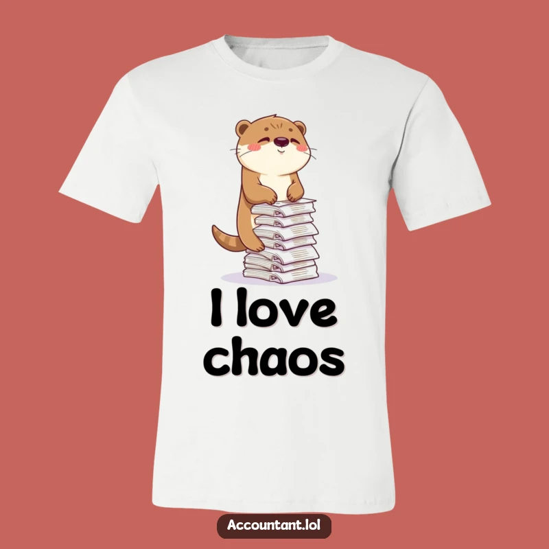 Funny Otter Receipt Manager T-Shirt - Comedic Apparel for Finance Fans