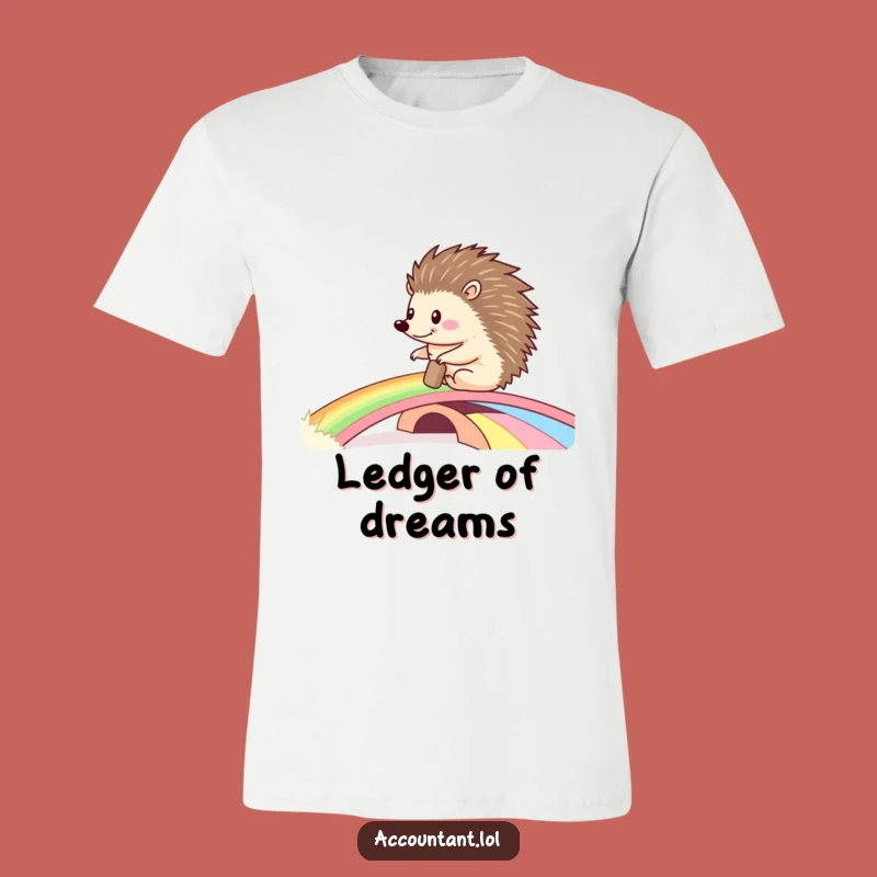Funny Hedgehog Ledger T-Shirt: Joyful Journey Tee, Perfect Gift