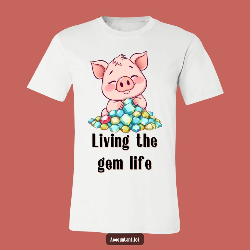 Funny Smiling Pig Gem T-Shirt: Show Off Your Richness with Humor