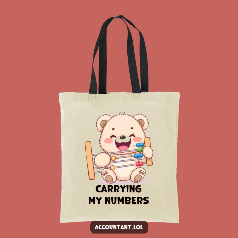 Funny Bear Cub Abacus Tote Bag: Carry Your Laughs, Perfect Shopping Gift