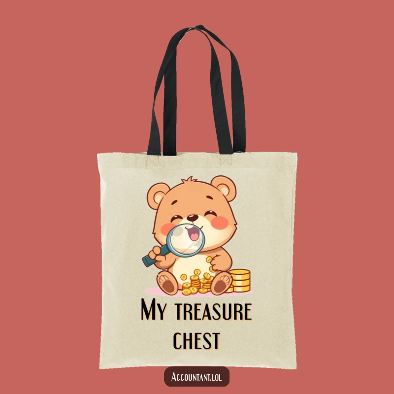 Funny Bear Cub Coin Counting Tote: Hilarious Bag for Money Savers & Dreamers