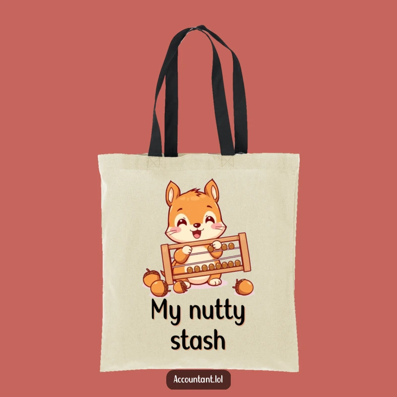 Funny Squirrel Saver Tote Bag: Cute Acorn Counting Carry-All for Essentials