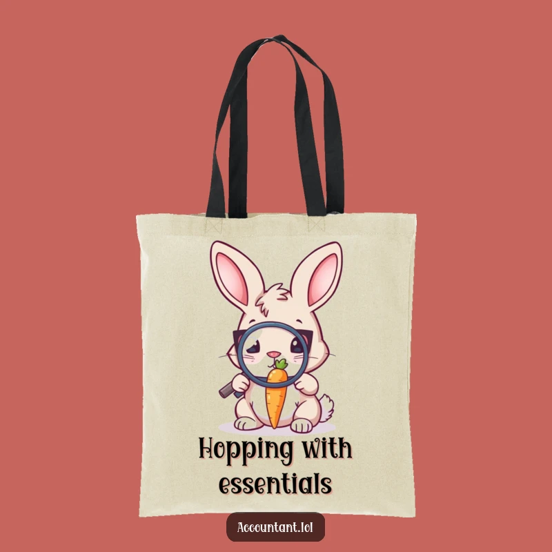 Funny Bunny Auditor Tote Bag - Magnifying Glass Carrot Carryall Gift