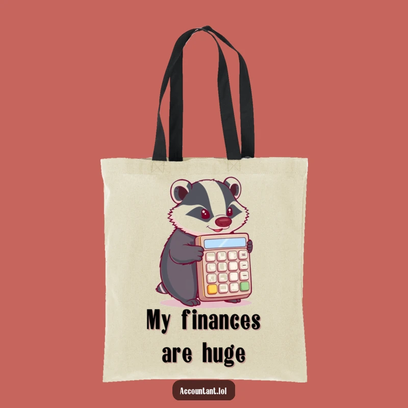 Funny Badger Calculator Tote Bag: Carry Your Numbers with This Determined Friend